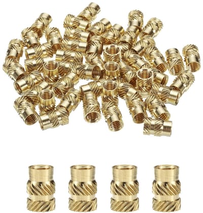 30 Stuks M6 Draad Inserts Knurled Moeren van Thermohardend Messing, M6 x 12mm, OD 8mm, Ideaal voor 3D Printen en Mechanische Toepassingen