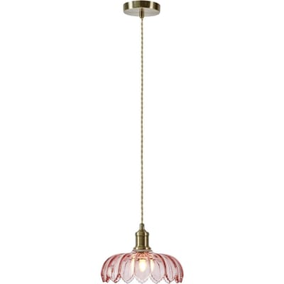 Markslöjd Hanglamp Kurage, oud messing/roze, glas, Ø 26 cm, E27
