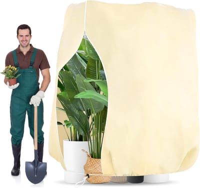 Plantenhoes - 180 x 120 cm - vorstbestendige plantenhoes - scheurvast - herbruikbaar - met rits - winterbescherming voor planten - vorstbescherming voor palmen - 1 stuk