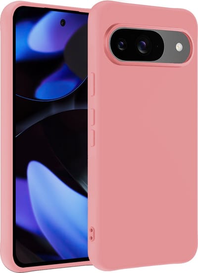 Hoesje - Geschikt voor Google Pixel 9 - Sterk & Shockproof - Siliconen Case - Hoes Cover - Telefoonhoes - Lichtroze