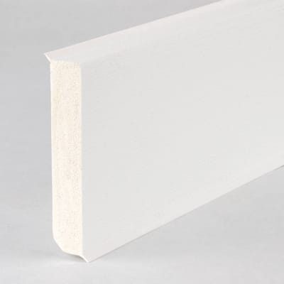 Waterbestendige PVC Plint Wit Geborsteld met Flexibele Rand 17x80x2500 mm