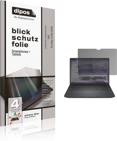 dipos – Matte Privacy Screenprotector geschikt voor Dell Pro Max 16 MC16250 | Anti-Spy Beschermfolie