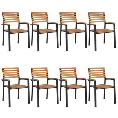 vidaXL - 9-delige - Tuinset - massief - acaciahout - en - metaal