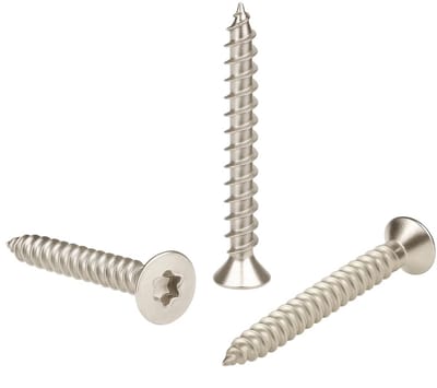 RVS Houtschroeven A2 Torx TX | Verzonken Kop | 6x60 mm | Roestvrij Staal voor Terras en Constructie | 200 Stuks