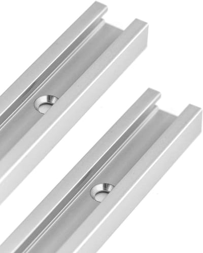 Ynkkvre - T-rail - aluminium 300 mm - 2 stuks - T-sleuf rail - verstekrail voor cirkelzaag, frees en houtbewerkingsgereedschap - 19 x 9,5 mm