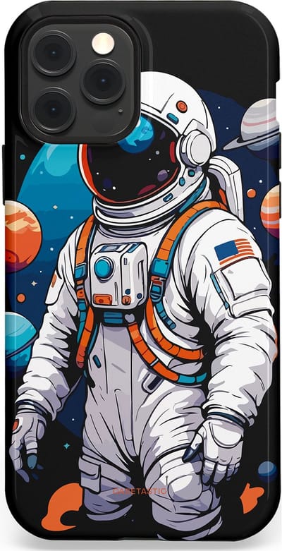 Casetastic Hoesje Geschikt voor Apple iPhone 12/12 Pro Magsafe - Stijlvolle Beschermende Duo-layer Case - Astronaut in space