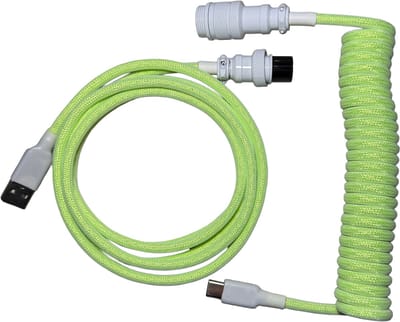 Premium Coiled Cable - Groen - USB-C Naar USB-A - Mechanisch Toetsenbord Kabel