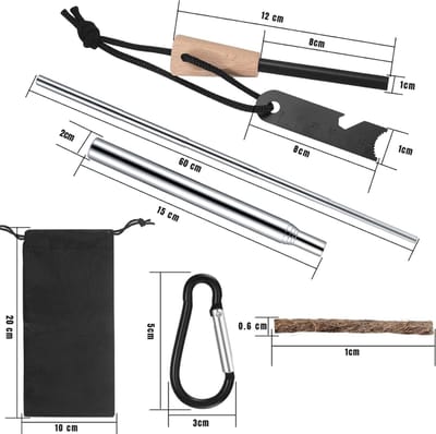 REN® Fire kit - Firesteel - Vuurmaker - Zwart - ‎12cm x 3cm x 2cm