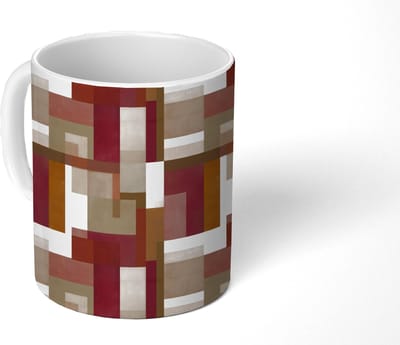 Mok - Koffiemok - Modern - Geometrie - Kleurrijk - Mokken - 350 ML - Beker - Koffiemokken - Theemok
