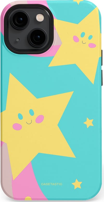 Casetastic Hoesje Geschikt voor Apple iPhone 13 Mini Magsafe - Stijlvolle Beschermende Duo-layer Case - Roze Sterrenlicht