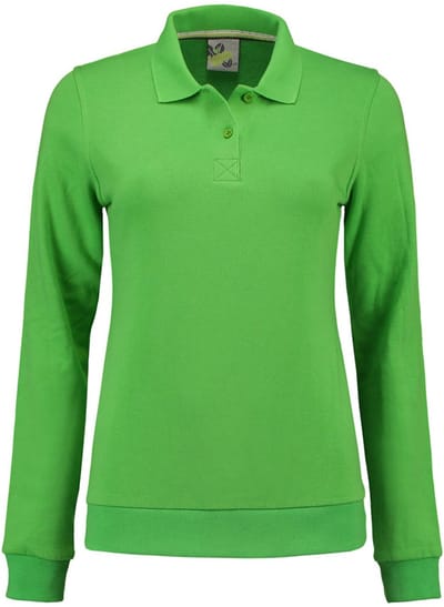 Lemon & Soda polosweater voor dames in de kleur lime in de maat S.