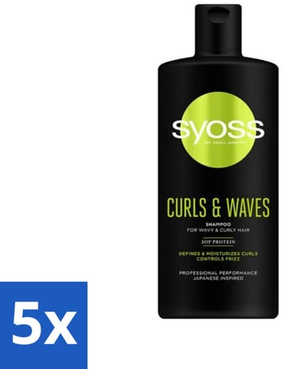 5 x SYOSS - Rizos Pro Rizos Pro - Shampoo - Langdurige Styling - 440ml - Krullend Haar Shampoo - Kruldefinitie Shampoo - Krulshampoo - Krulshampoo Voor Krullen - Krulshampoo Voor Krulhaar