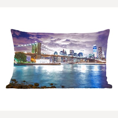 Sierkussens - Kussentjes Woonkamer - 60x40 cm - New York - Skyline - Stad - Kleuren