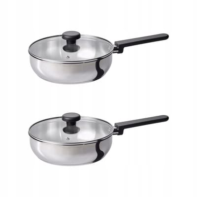 Merkloze Koekenpan met Glazen Deksel - RVS, 24 cm