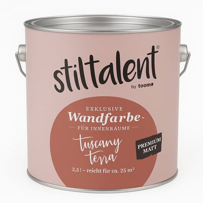 Stiltalent Muurverf Tuscany Terra – Mat – 2,5L – Binnen – ca. 25 m² – Premium Kwaliteit – Waterbasis