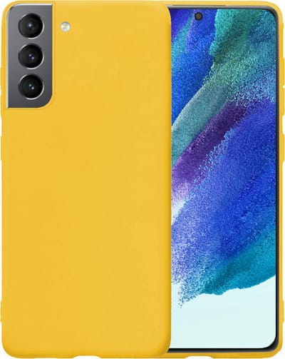 Hoesje - Geschikt voor Samsung Galaxy S21 FE - Sterk & Shockproof - Siliconen Case - Hoes Cover - Telefoonhoes - Geel
