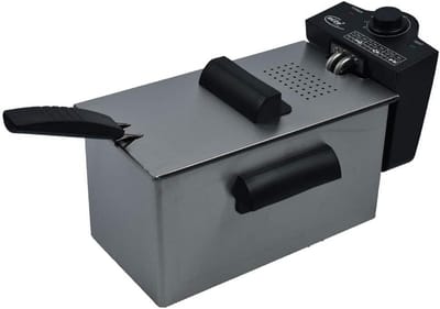 Roestvrijstalen friteuse 3 liter 2100 watt met gecoate binnenpan en afneembare frituurmand