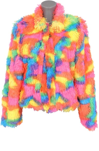 Bontjas dames – Multicolor - Carnavalsjas - Maat XXL
