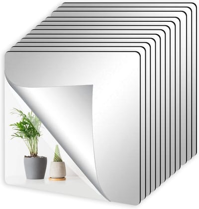 Zelfklevende tegelspiegels 15x15cm - 12 stuks - Decoratieve muurstickers voor badkamer en huis