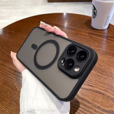 Luxe MagSafe Draadloos Opladen Magnetische Hoes voor iPhone 15 14 Plus 13 12 11 Pro Max Heldere Matte Bumper Schokbestendige Hoes For iPhone 13Pro Max black
