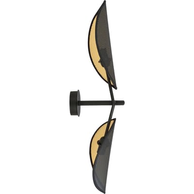 Euluna Wandlamp Vene, zwart/goud, 2-lamps