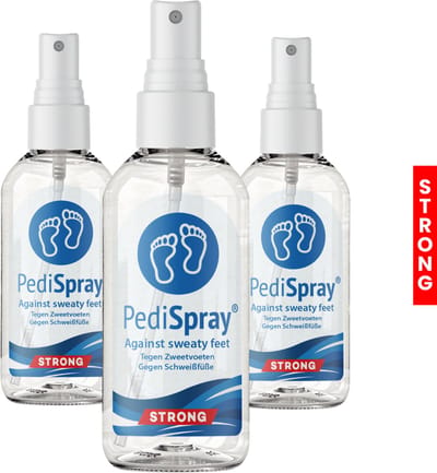 PediSpray® Strong - 3 Pack - Voetspray Tegen Zweetvoeten - Middel tegen Stinkvoeten - Putjeszolen - Voet deodorant - Pedifris - Pedifresh - pedicare - anti transpirant - anti perspirant - voetengeur - voetdeodorant - geurvreter - schoen deodorant