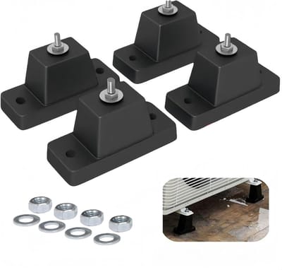 Trillingsdempers Airco - Rubberen Dempers - Geluidsreductie Buitenapparaten - Set van Vier - 11x5x5.5cm - Zwart
