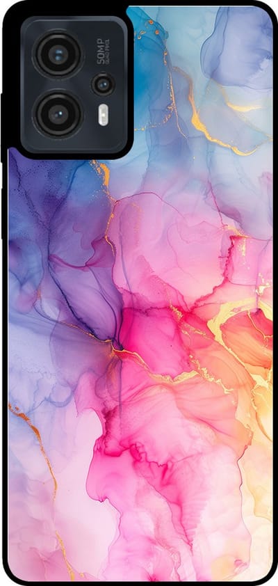 Smartphonica Telefoonhoesje Geschikt voor Motorola Moto G13 / G23 / G53 met marmer opdruk - TPU backcover case marble design - Regenboog geschikt voor Motorola Moto G13;Motorola Moto G23;Motorola Moto G53