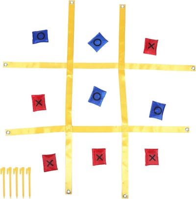 Boter-kaas-en-eieren Spel - Tuinspel Vloerspel - Familie Buitenactiviteit - Gigantisch Formaat - 120x120 cm - Multi