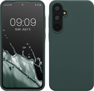 kwmobile telefoonhoesje geschikt voor Samsung Galaxy A55 5G - Hoesje met siliconen coating - Smartphone case in blauwgroen