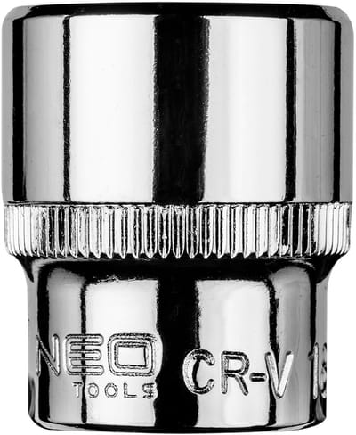 NEO - Zeskant Dopsleutel - 3/8", 18 mm - Radeeloppervlak - Chroom-Vanadium Staal