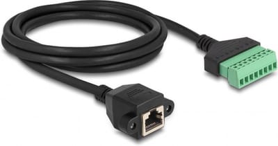 RJ45 (v) - Terminal Block (2-delig) kabel - U/UTP - CAT6 Gigabit / zwart - 2 meter