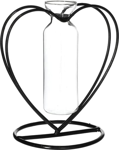Metalen hart met buis Ø10 h.10,5 cm (6 st)