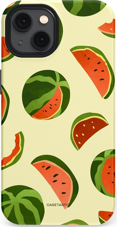 Casetastic Hoesje Geschikt voor Apple iPhone 13 Magsafe - Stijlvolle Beschermende Duo-layer Case - Watermeloen Festijn