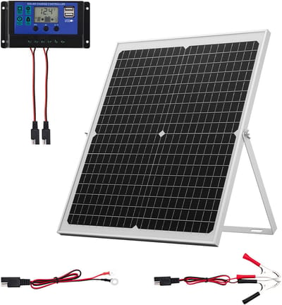30W 12V Zonnepaneeloplader met MPPT-Controller, Druppelladeronderhouder met Verstelbare Montagebeugel, Ip67 Waterdicht Ontwerp voor Voertuigen, Boten, Campers, Motorfietsen en Aanhangwagens