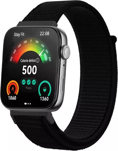 Strap-it Nylon bandje met klittenbandsluiting - geschikt voor Huawei Watch Fit 3 / Watch Fit 4 / Watch Fit 4 Pro / Watch Fit 5 / Watch Fit 5 Pro / Watch Fit 4 / Watch Fit 4 Pro / Watch Fit 5 / Watch Fit 5 Pro (zwart)