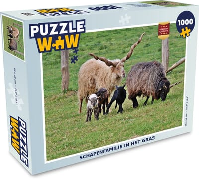 Puzzel Schapen - Gras - Lam - Hoorn - Legpuzzel - Puzzel 1000 stukjes volwassenen