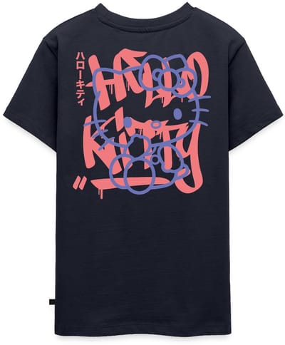Hello Kitty Met Graffiti-Stijl Lettertype Premium T-Shirt Tiener