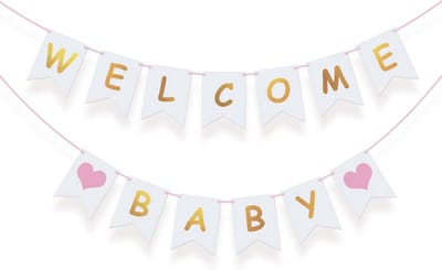 Roze Welcome Baby Guirlande voor Baby Shower en Verjaardagsfeest