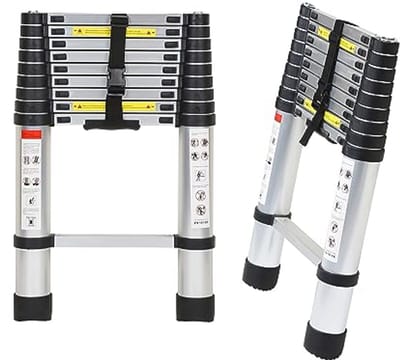 Telescopische Aluminium Ladder 2,6 m - Antislip en Draagbaar met Veiligheidspal