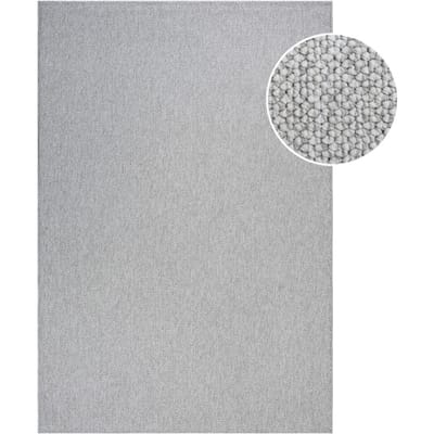 Muratap Lora plus laagpolig effen vloerkleed geweven design grijs- 80x150 cm