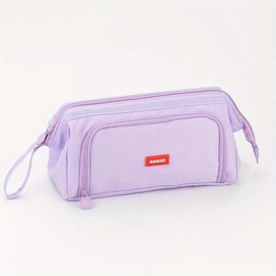 Angoo schattige etui speciale macaron kleur zijvenster canvas grote etui pennenbak opbergzak student school kantoorbenodigdheden