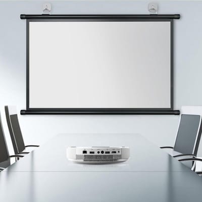 Projectiescherm Handmatig - Filmscherm Pull Down - Thuisbioscoop Presentatie - 4K Ultrabrede Kijkhoek - 40 Inch 16:9 - Zwart