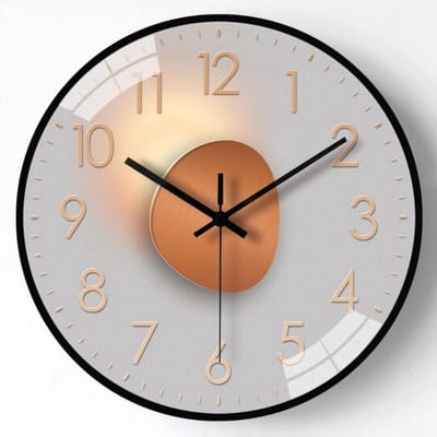 Wandklok - Stille Metaalen Wandklok voor Kantoor en Woonkamer - Non Ticking Mechanisme - 30 cm - 1 stuk - Type 4