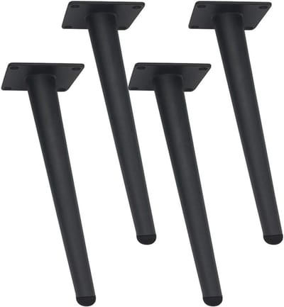 Set van 4 Zwarte Metalen Meubelpoten Schuin Hoekig IJzer 15 cm - Vervangende Poten voor Bank, Kast en TV-meubel