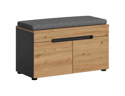 Canu bank inclusief zitkussen Artisan NB Basaltgrijs NB - 37x80x45cm