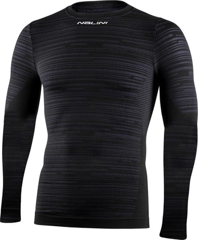 Nalini - Heren - Ondershirt Fietsen - Lange Mouwen - Thermo - Onderkleding Wielrennen - Zwart - NALINISEAMLESSLS - S/M