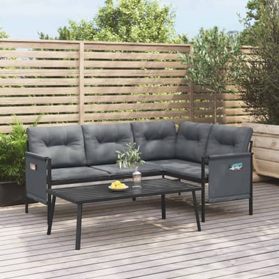 vidaXL - 2-delige - Loungeset - staal - antracietkleurig