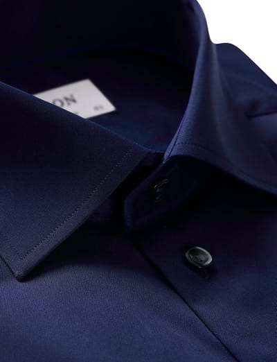 Eton overhemd navy effen Contemporary