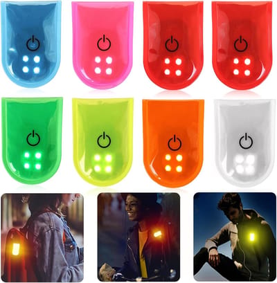 Led-knipperlicht voor kinderen, 8 stuks, 2 modi, 4 led-reflectoren, veiligheidslicht, led-clip, reflecterende lichtstrip voor kinderen, voor schooltas, kinderveiligheid, rugzak, sporttas,